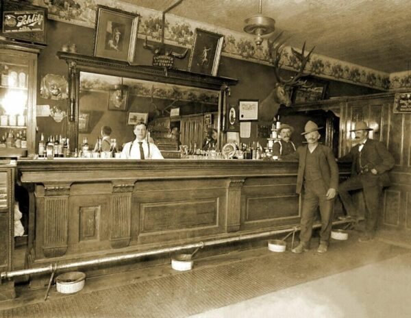 A Glimpse into the Past: The Elkhorn Saloon in Lewistown, Montana, Circa 1915